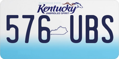 KY license plate 576UBS
