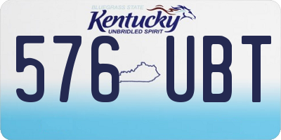 KY license plate 576UBT