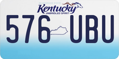 KY license plate 576UBU