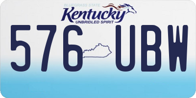 KY license plate 576UBW