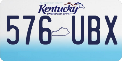 KY license plate 576UBX