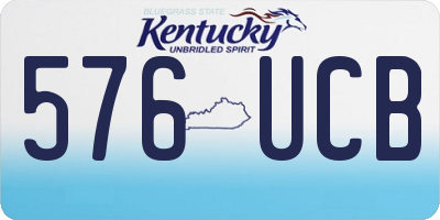 KY license plate 576UCB