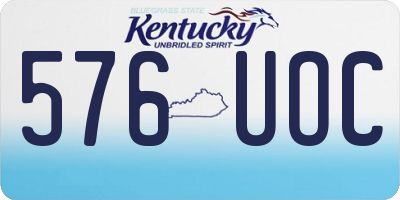 KY license plate 576UOC