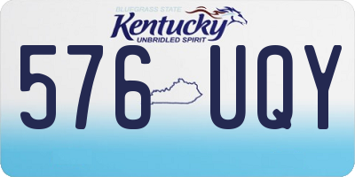 KY license plate 576UQY