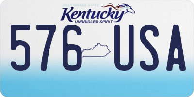 KY license plate 576USA