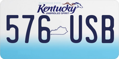 KY license plate 576USB