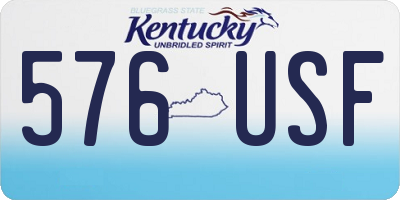 KY license plate 576USF