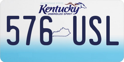 KY license plate 576USL