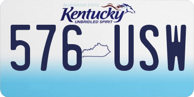 KY license plate 576USW
