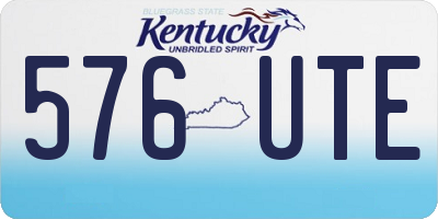KY license plate 576UTE