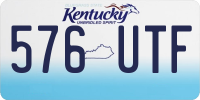 KY license plate 576UTF