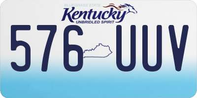 KY license plate 576UUV