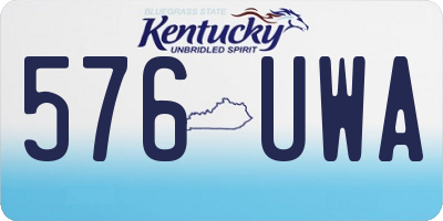 KY license plate 576UWA