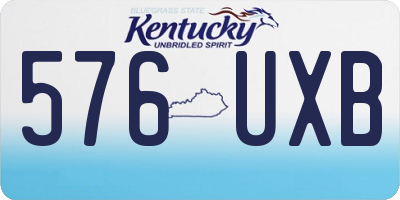 KY license plate 576UXB