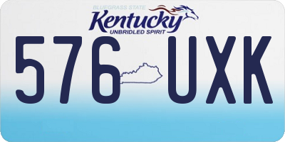 KY license plate 576UXK