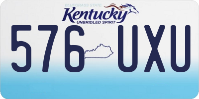 KY license plate 576UXU