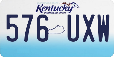 KY license plate 576UXW