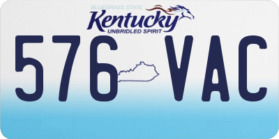 KY license plate 576VAC