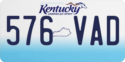 KY license plate 576VAD