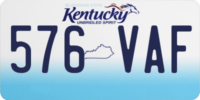 KY license plate 576VAF