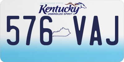 KY license plate 576VAJ