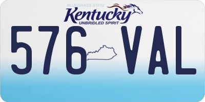 KY license plate 576VAL
