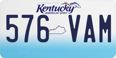 KY license plate 576VAM