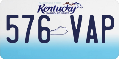KY license plate 576VAP