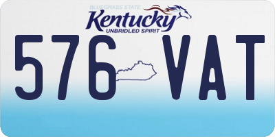 KY license plate 576VAT