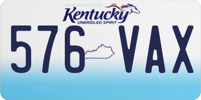 KY license plate 576VAX