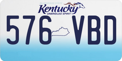 KY license plate 576VBD