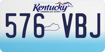KY license plate 576VBJ
