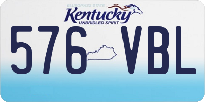 KY license plate 576VBL