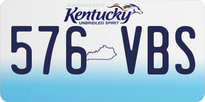 KY license plate 576VBS