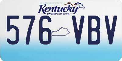 KY license plate 576VBV
