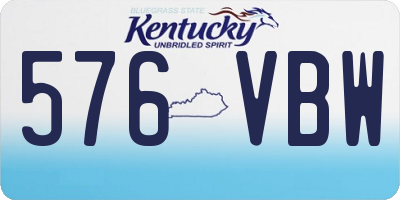 KY license plate 576VBW