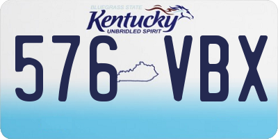 KY license plate 576VBX