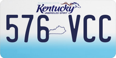 KY license plate 576VCC