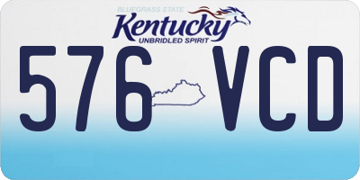 KY license plate 576VCD