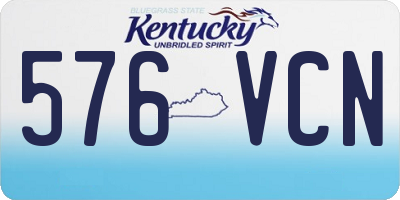 KY license plate 576VCN