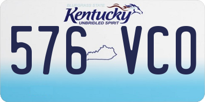 KY license plate 576VCO