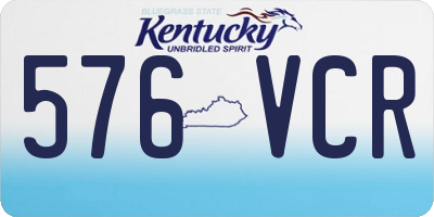 KY license plate 576VCR