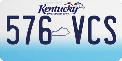 KY license plate 576VCS