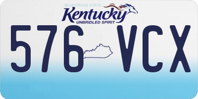KY license plate 576VCX