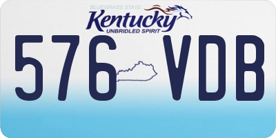 KY license plate 576VDB