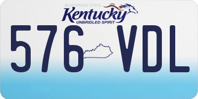 KY license plate 576VDL