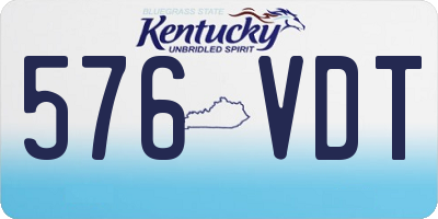 KY license plate 576VDT