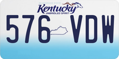 KY license plate 576VDW