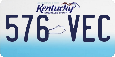 KY license plate 576VEC