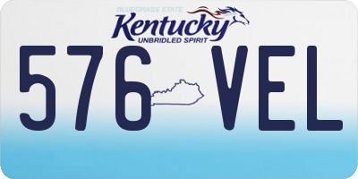 KY license plate 576VEL
